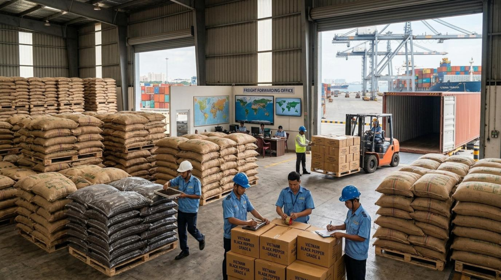 Vietnam spices bulk packaging and export supply chain