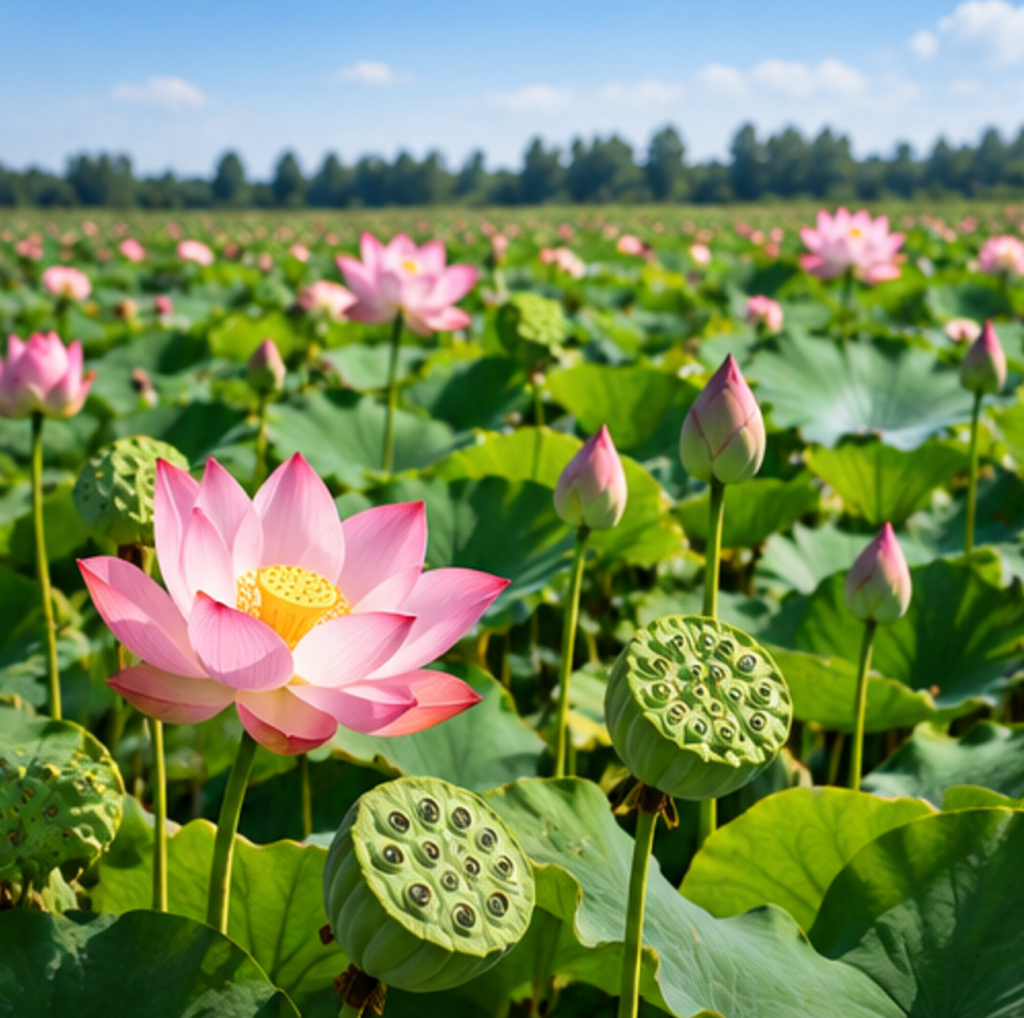 Lotus cultivation in Dong Thap Vietnam