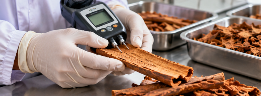 Cassia cinnamon quality inspection and moisture testing