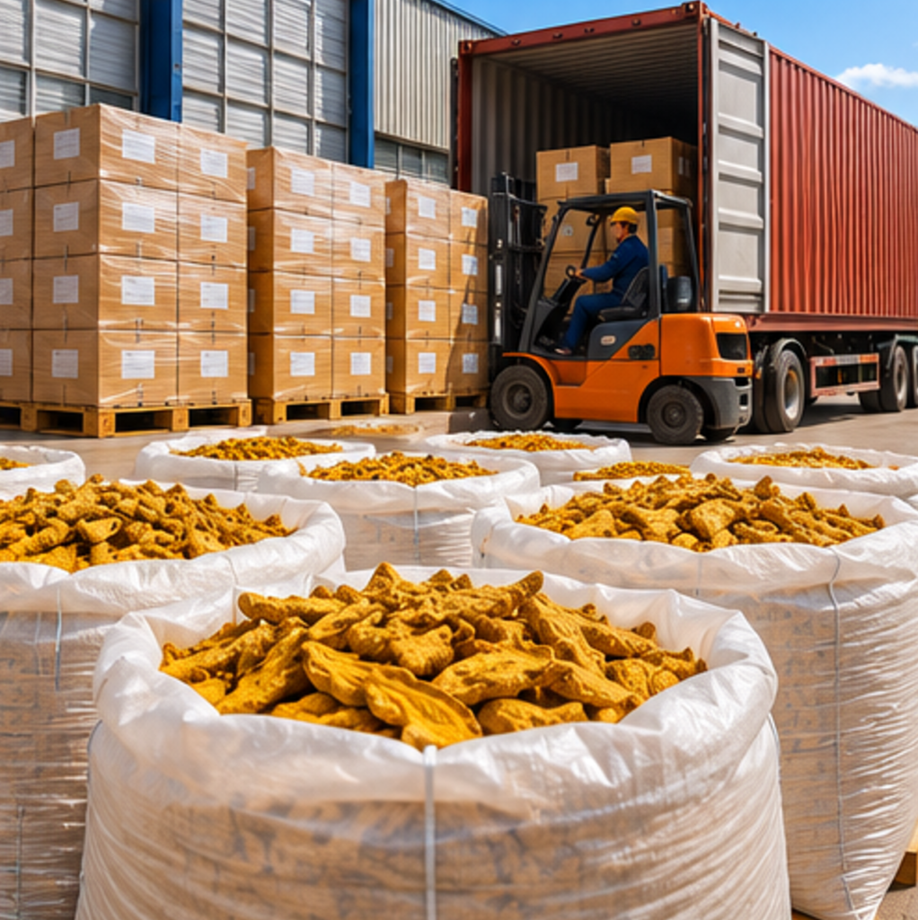 Vietnam turmeric bulk export packaging and shipment preparation
